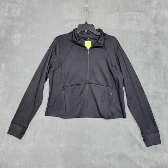 All in Motion Femme Knit 1/2 Zip Jacket Black XXL - Picture 1 of 9
